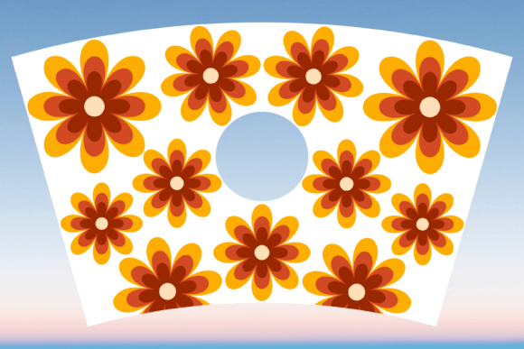 70s Groovy Boho Flowers 24oz Tumbler Graphics