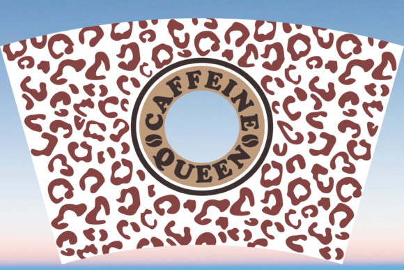 Caffeine Queen Leopard 24oz Cup Wrap Graphics