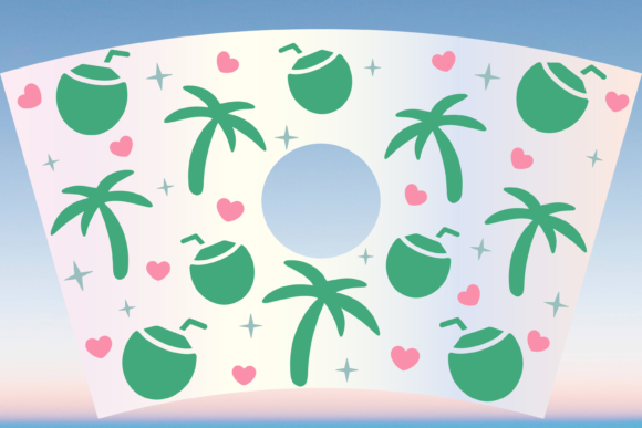 Coconuts Palm Tree 24oz Cup Wrap Graphics