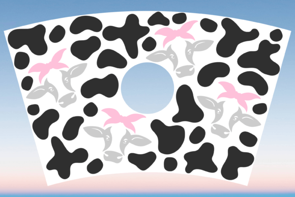 Cow Head Print Pattern 24oz Cup Wrap Graphics