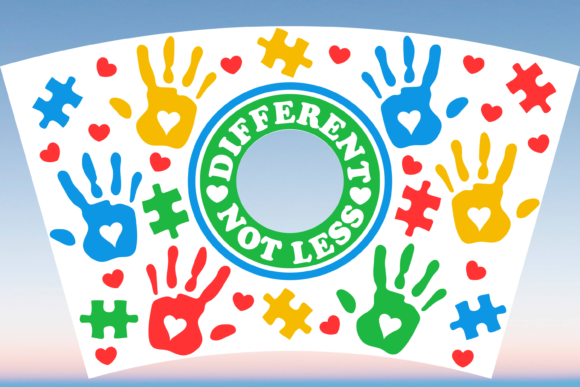 Different Not Less Autism 24oz Wrap Graphics