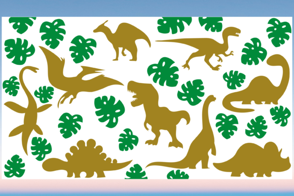 Dinosaurs Monstera 20oz Libbey Wrap Svg Graphics