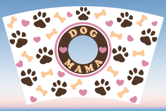 Dog Mama Mom Paws Bone 24oz Wrap Graphics