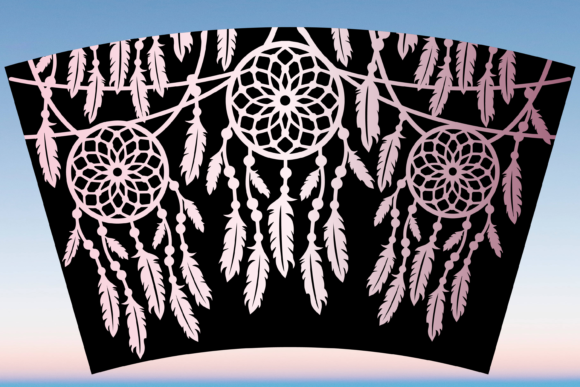 Dreamcatcher Boho Starbucks Cup Wrap SVG: Graphics & Print Templates