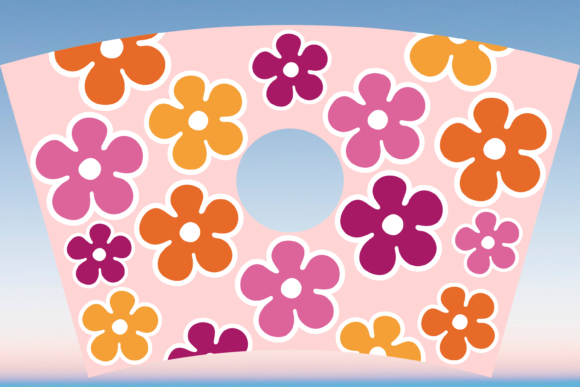 Groovy Flowers 24oz Cup Tumbler: Graphics & Print Templates