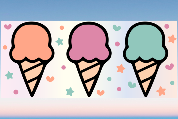 Ice Cream Cone Summer 16oz Libbey Wrap Graphics
