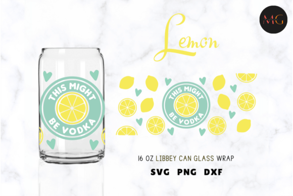 Lemon Love Libbey Can Glass Graphics & Crafts