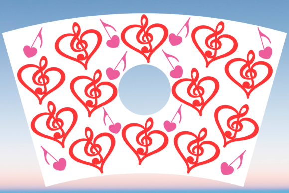 Love Music Heart Starbucks Cup Wrap SVG: Graphics & Print Templates