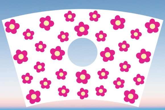 Pink Flower Daisy Starbucks Cup Wrap SVG: Graphics & Print Templates