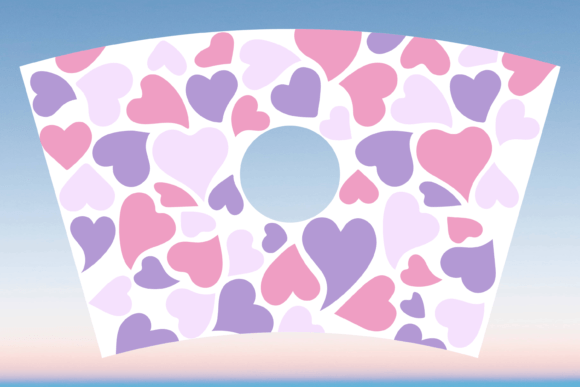 Purple Hearts 24oz Venti Cup Wrap Graphics