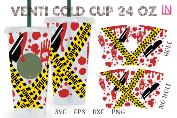 True Crime Junkie 24 Oz Venti Wrap SVG