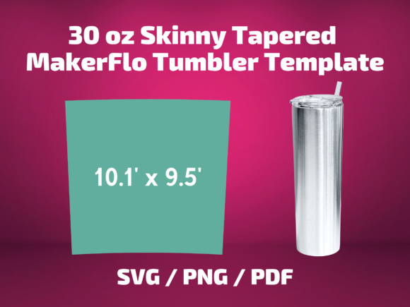 Tumbler Template MakerFlo 30 Oz Skinny Graphics