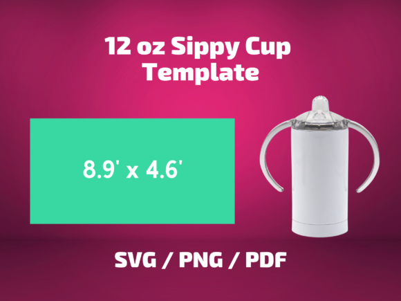 Tumbler Template Sippy Cup 12 Oz Graphics